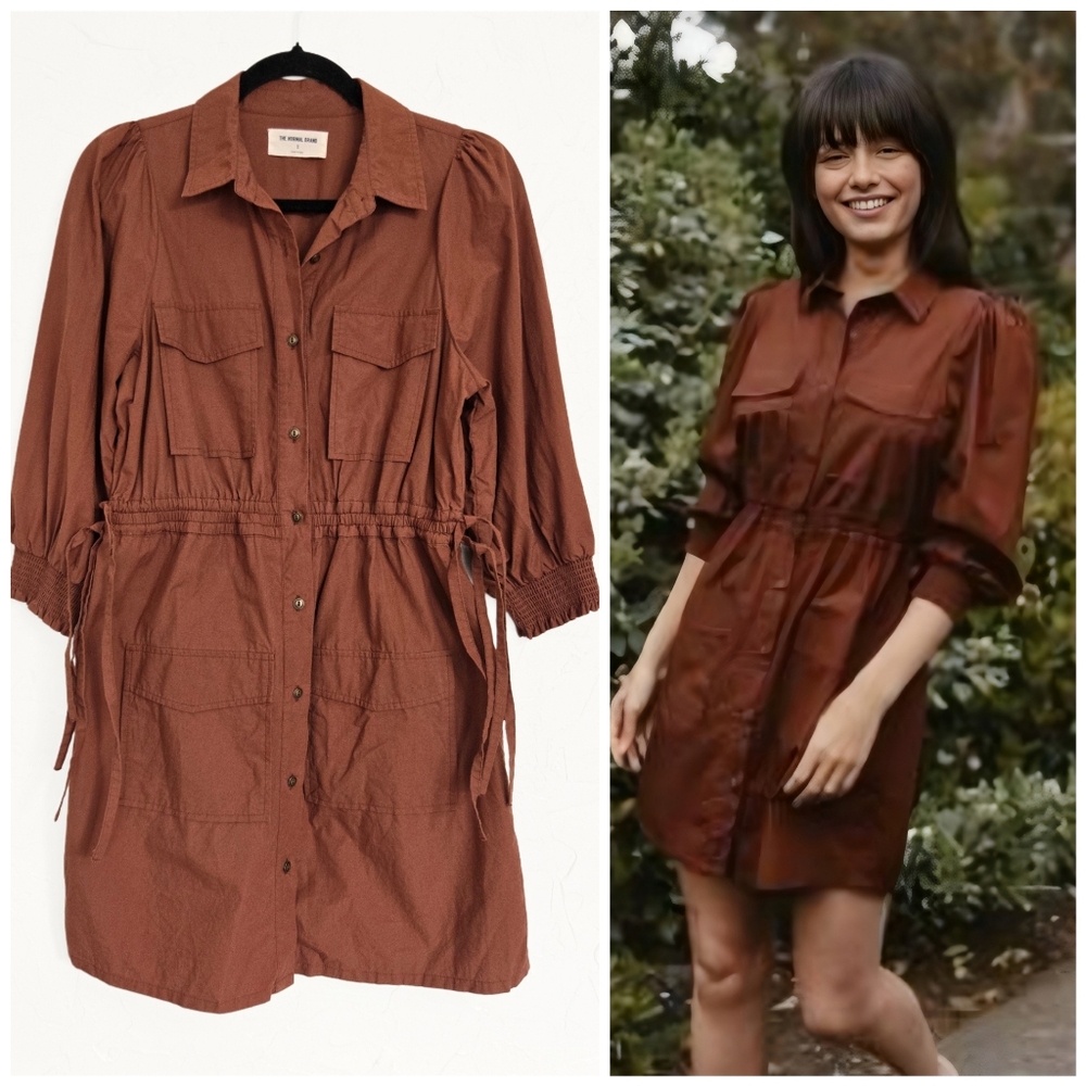 The Normal Brand Cargo Pocket Brown Dress, S